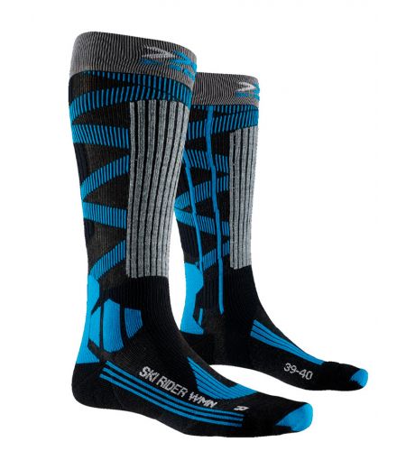 Женские носки X-SOCKS® Ski Rider 4.0 Stone Grey Melange/Mineral Blue