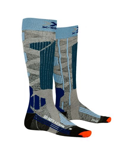 Женские носки X-SOCKS® Ski Rider 4.0 Stone Grey Melange/Blue