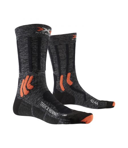 Носки X-SOCKS® Trek X Merino 4.0 Grey Duo Melange/X-Orange/Black