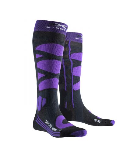 Женские носки X-SOCKS® Ski Control 4.0 Charcoal Melange/Purple